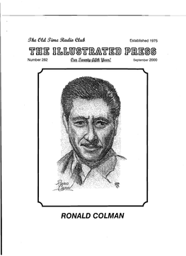 RONALD COLMAN Publication of the Old Time Radio Club