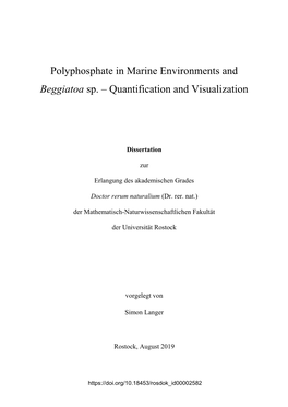 Polyphosphate in Marine Environments and Beggiatoa Sp