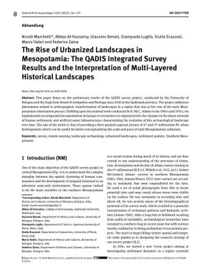 The Rise of Urbanized Landscapes in Mesopotamia