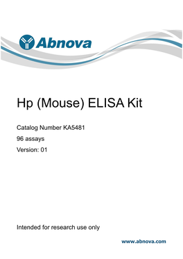 Hp (Mouse) ELISA Kit