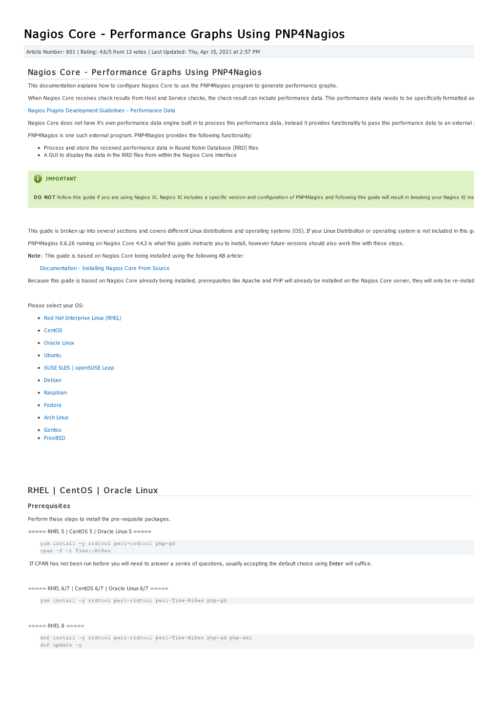 Nagios Core - Performance Graphs Using Pnp4nagios