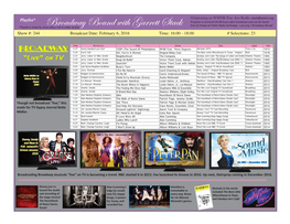 Broadway Bound *Playlist Is Listed by Show Broadway (Disc), Not in Order of Play