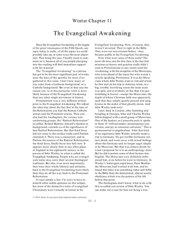 The Evangelical Awakening