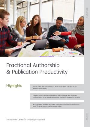 Fractional Authorship & Publication Productivity