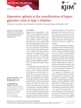 Expressive Aphasia As the Manifestation of Hyper