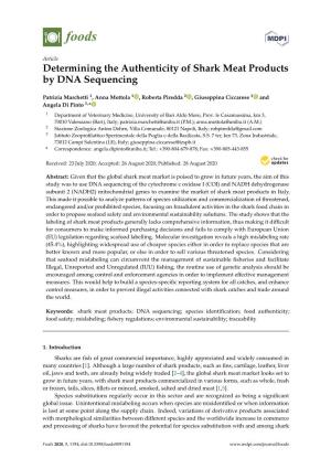 Determining the Authenticity of Shark Meat Products by DNA Sequencing
