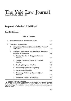 Imputed Criminal Liability*