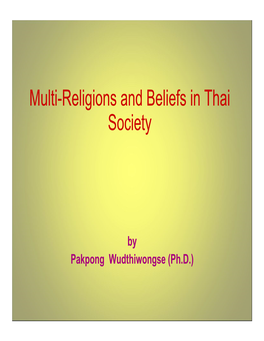 Multi-Religions and Beliefs in Thai Society