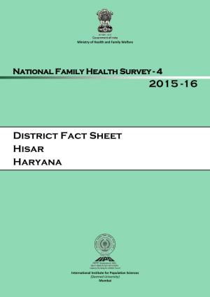 District Fact Sheet Hisar Haryana