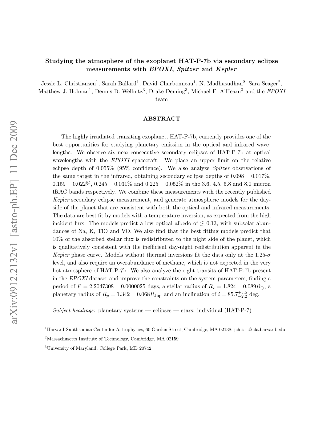 Studying the Atmosphere of the Exoplanet HAT-P-7B Via Secondary Eclipse Measurements with EPOXI, Spitzer and Kepler