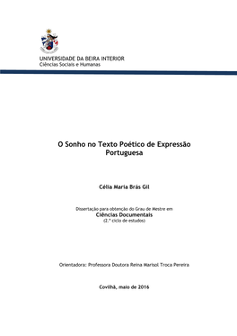 O Sonho No Texto Poético De Expressão Portuguesa