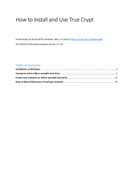 How to Install and Use True Crypt