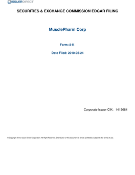 Musclepharm Corp