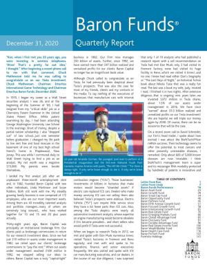 Baron Funds® December 31, 2020 Quarterly Report