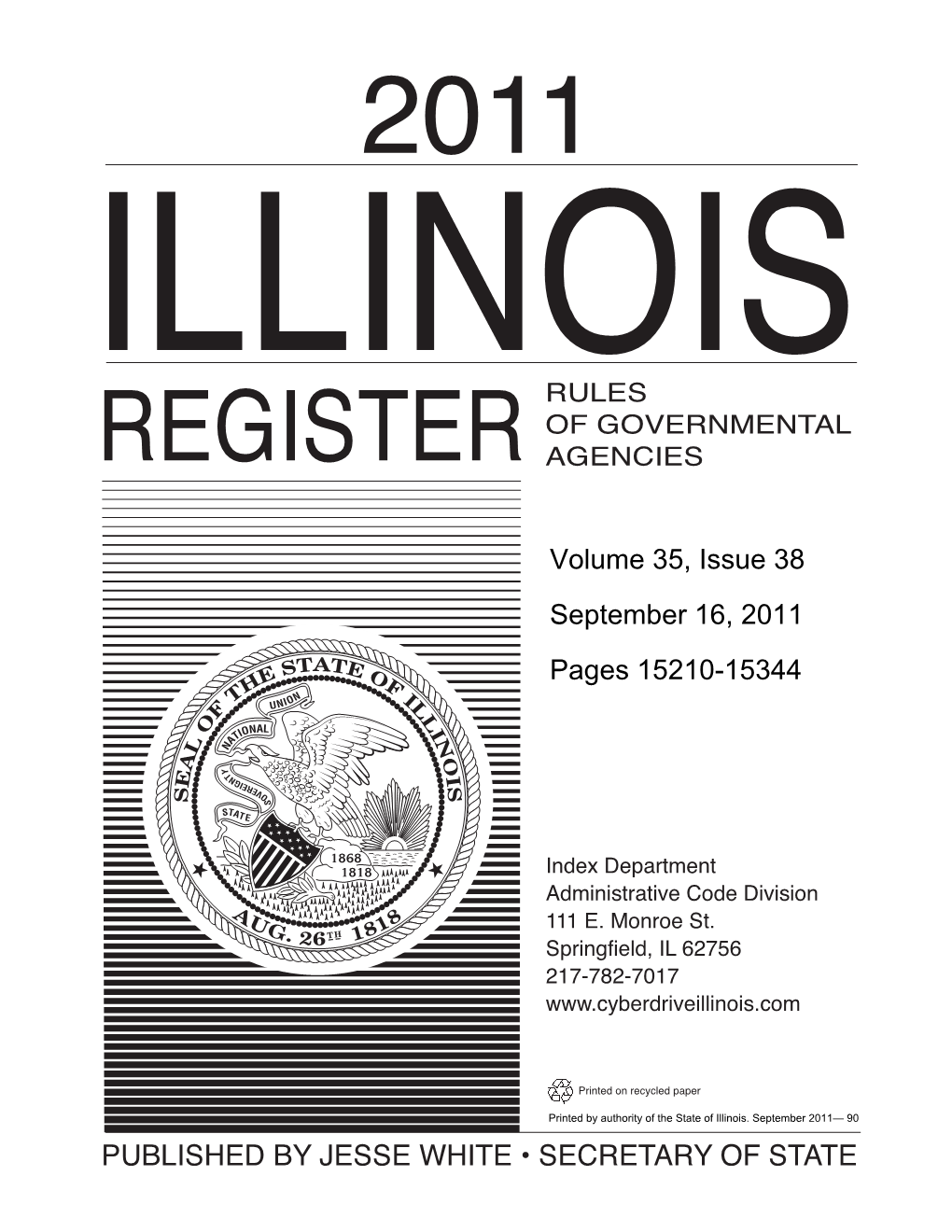 Illinois Register Cover 2011:Layout 1