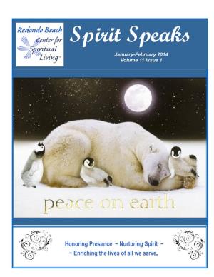 Spirit Speaks January-February 2014 Volume 11 Issue 1