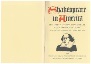 The International Shakespeare Association Congress