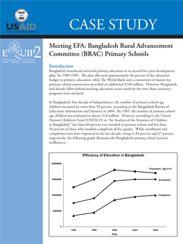 EQUIP2 Case Study: Meeting EFA: Bangladesh Rural Advancement Committee (BRAC) Primary Schools