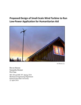 Proposed Design of Small-Scale Wind Turbine to Run Low-Power