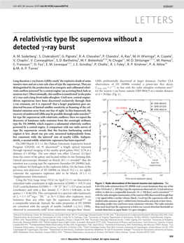 A Relativistic Type Ibc Supernova Without a Detected C-Ray Burst