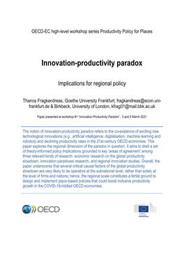 Innovation-Productivity Paradox