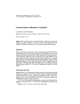 Crystal-Structure Refinement of Cattierite *