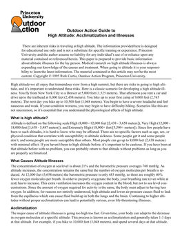 OA Guide to High Altitude Acclimatization & Illnesses