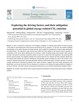 Exploring the Driving Factors and Their Mitigation Potential in Global Energy-Related CO2 Emission