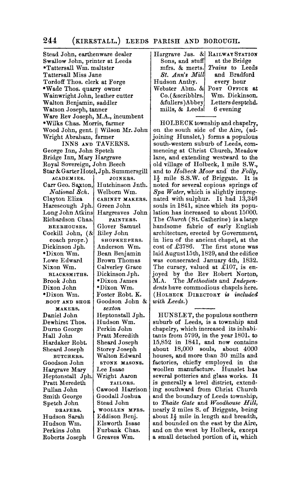 (KIRKSTALL.) LEEDS PARISH and BOROUGH. National Sch