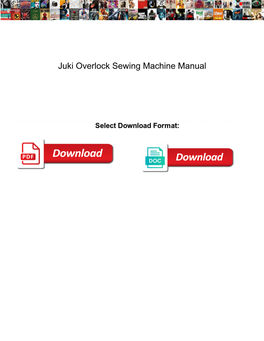 Juki Overlock Sewing Machine Manual