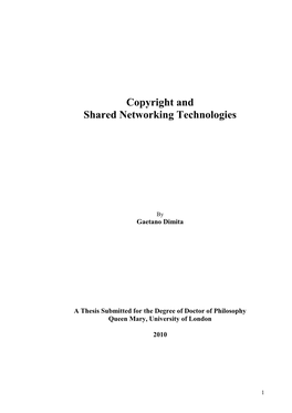 Copyright and Shared Networking Technologies