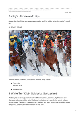 1 White Turf Club, St Moritz, Switzerland