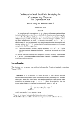 On Bayesian-Nash Equilibria Satisfying the Condorcet Jury Theorem: the Dependent Case