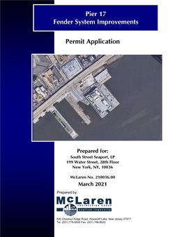 Pier 17 Fender System Improvements Permit Application