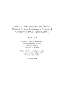 Inferring the Characteristics of Ancient Populations Using Bioinformatic Analysis of Genome-Wide DNA Sequencing Data