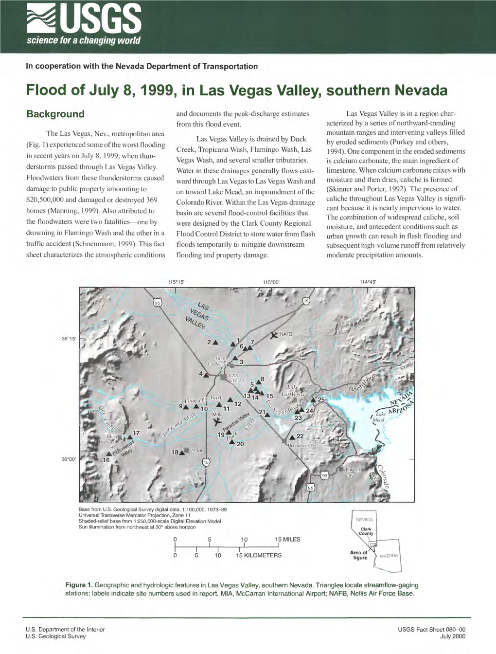 Flood of July 8,1999, in Las Vegas Valley, Southern Nevada