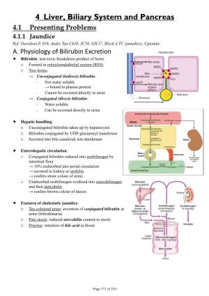 4 Liver, Biliary System and Pancreas 4.1 Presenting Problems 4.1.1 Jaundice Ref: Davidson P