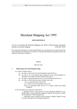 Merchant Shipping Act 1995