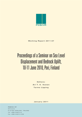 Proceedings of a Seminar on Sea Level Displacement and Bedrock Uplift, 10-11 June 2010, Pori, Finland