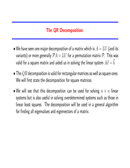 The QR Decomposition