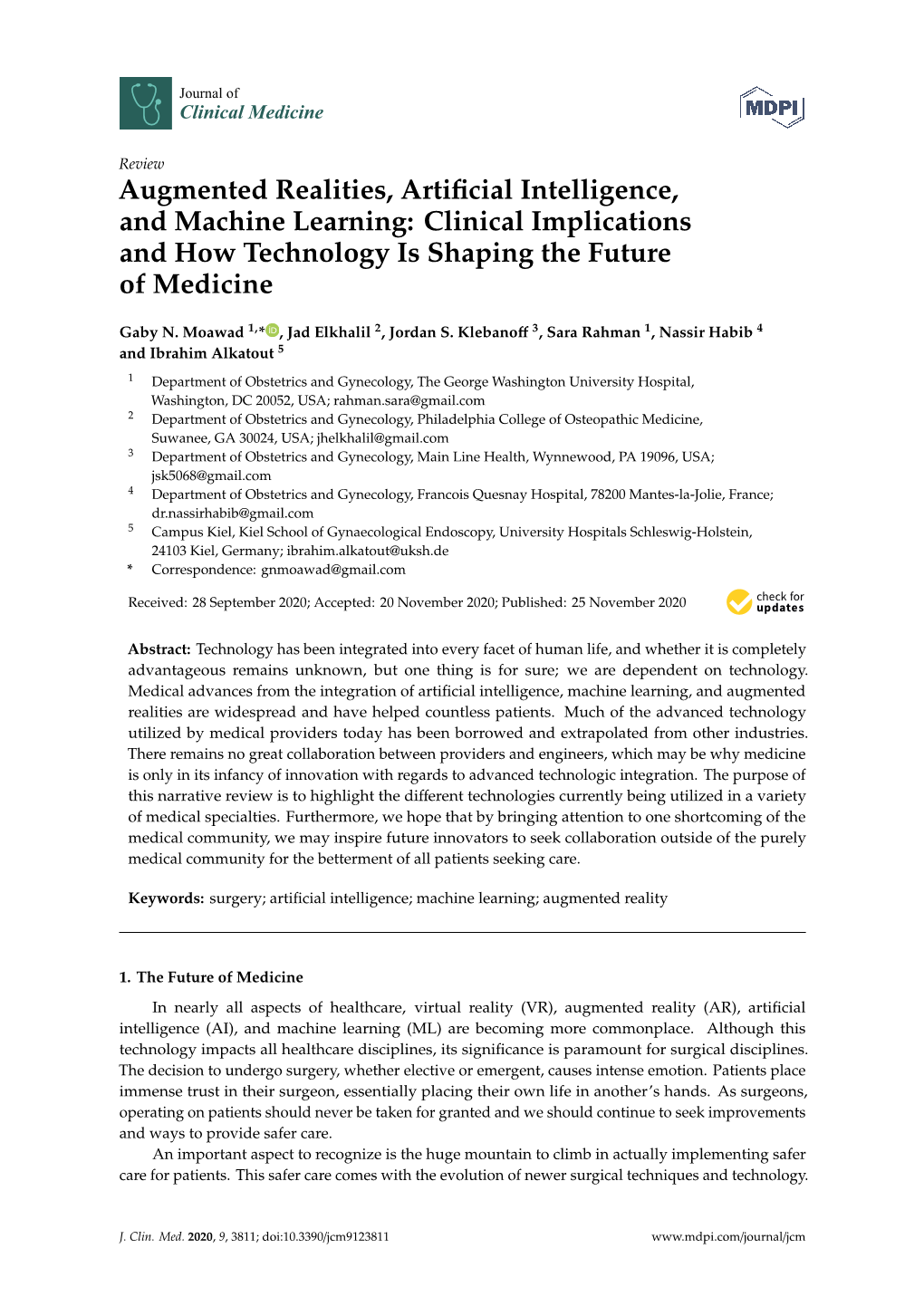 Augmented Realities, Artificial Intelligence, and Machine Learning