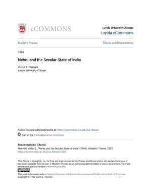 Nehru and the Secular State of India
