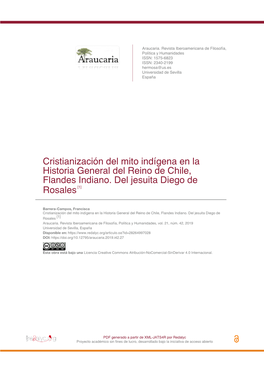 Cristianización Del Mito Indígena En La Historia General Del Reino De Chile, Flandes Indiano