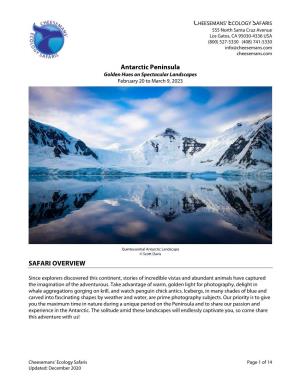Antarctic Peninsula Golden Hues on Spectacular Landscapes February 20 to March 9, 2023