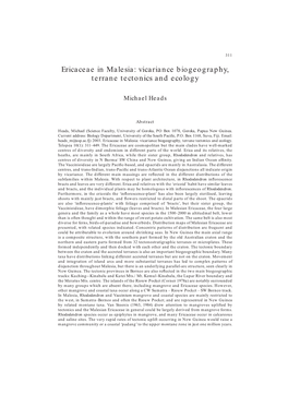 Ericaceae in Malesia: Vicariance Biogeography, Terrane Tectonics and Ecology
