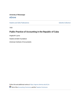 Public Practice of Accounting in the Republic of Cuba