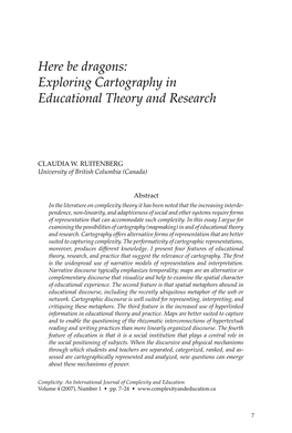 Exploring Cartography in Educational Theory and Research