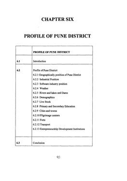 Chapter Six Profile of Pune District