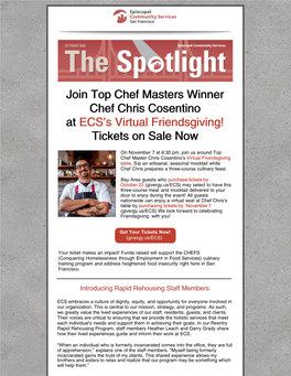 Join Top Chef Masters Winner Chef Chris Cosentino at ECS's Virtual