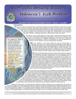 Indonesia's Aceh Problem